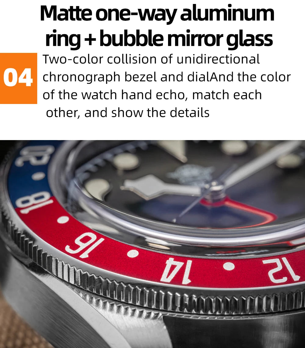 ADDIESDIVE TOP Quartz Watches 20Bar Diving BGW9 Super LuminousSwiss Ronda 515-24H GMT Watch Men's Watch relogios masculino