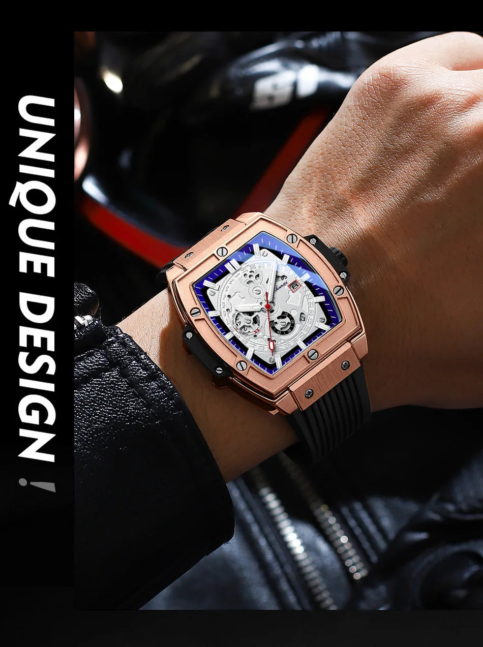 CHENXI Top Brand Popular Men Sports Watch Quartz Luxury Waterproof Silicone Strap WristWatch New Fashion Men's Date Clock