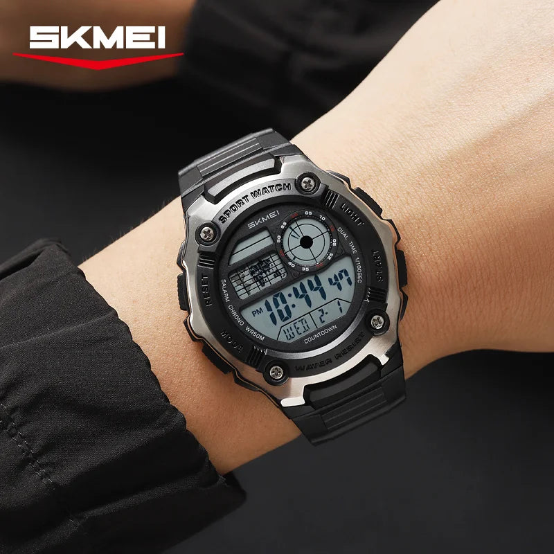 SKMEI 2517 Fashion Multifunction Electronic Watches for Man Alarm Clock Students Wristwatch Waterproof Casual Men Digital Watch