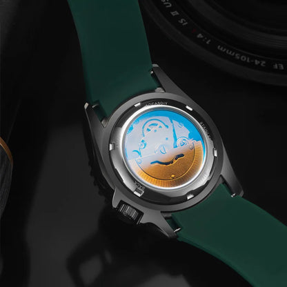 New Men's Automatic Mechanical Watch Soft Silicone Strap Waterproof Luminous Hands Calendar Sport Wristwatches Relogio Masculino