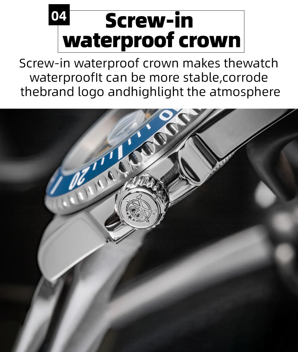 ADDIESDIVE Diver Watch Men Quartz Wristwatch 200m Waterproof Ceramic Bezel Super C3 Luminous AR Coating Calendar Diving Watch