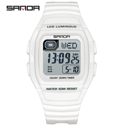 Fashion SANDA New 2208 Fashion Men's Electronic Watch Outdoor Sports Waterproof Timing LED Women's Watch