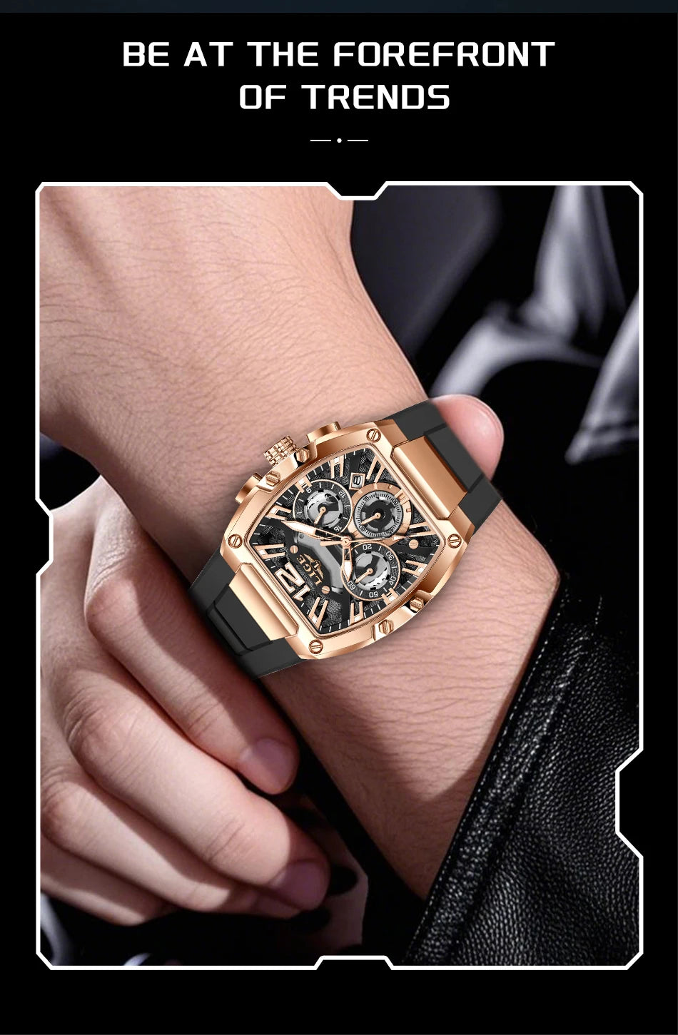 LIGE Original Brand Fashion Mens Watches Sport Military Chronograph Calendar Silicone Strap Quartz Wristwatch Relogio Masculino