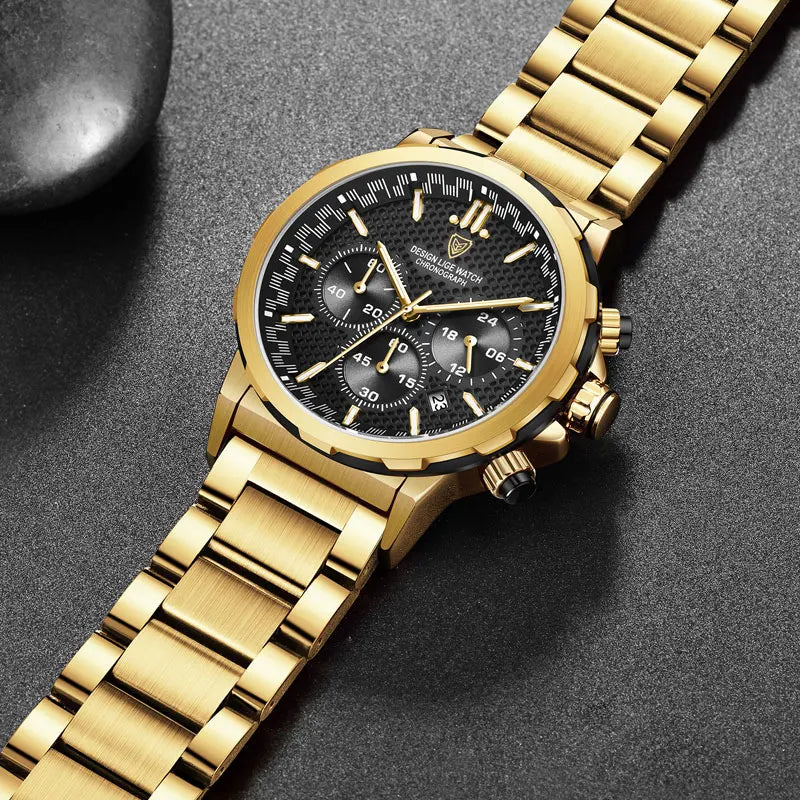 LIGE Luxury Men Watch Top Original Waterproof Luminous Chronograph Man Wristwatch Stainless Steel Quartz Men's Watches Reloj