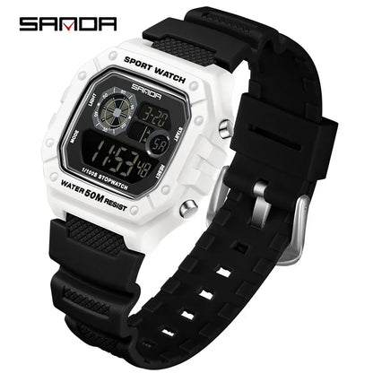 SANDA Fashion Brand Digital G Style Top Men's Watch Luxury Military Sport Waterproof Alarm Stopwatch Clock Relogio Masculino
