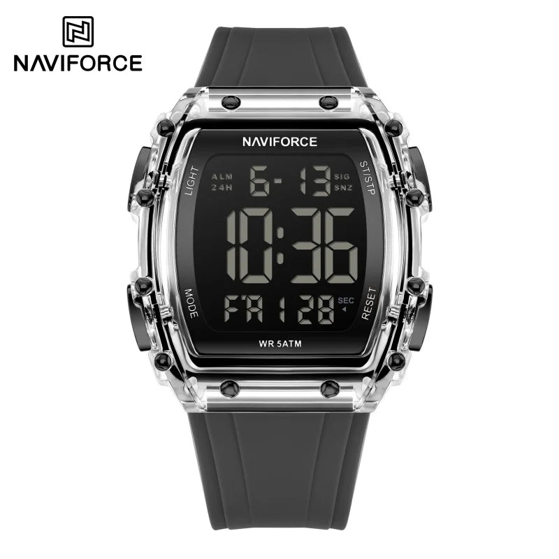 NAVIFROCE Relogio Masculino 2025 Man LCD Display Wristwatches Men Watches Luminous Military Sport Waterproof Quartz Male Clock