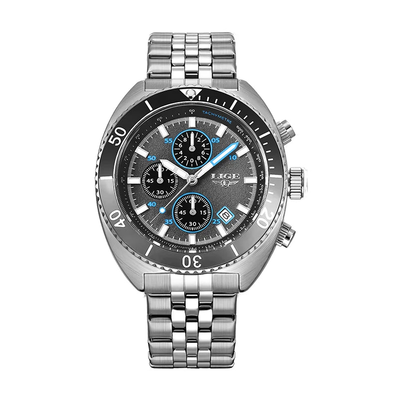 LIGE Luxury Casual Men's Wristwatch Sports Stainless Steel Waterproof Date Man Watch High Quality Fashion Quartz Men Watches