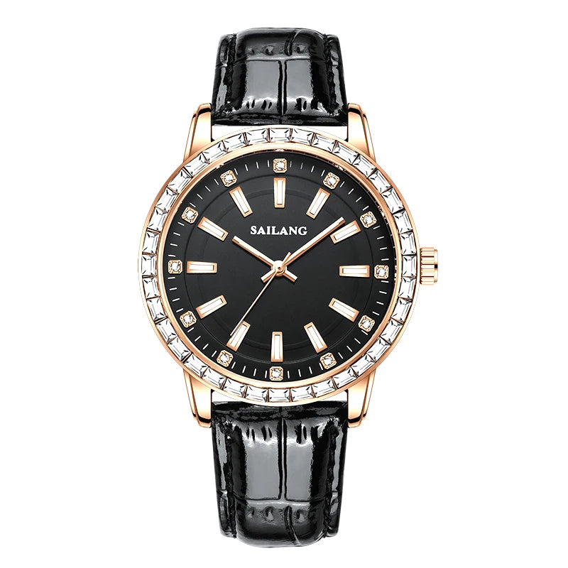2024 New Aurora Series Fashion Light Luxury Men's Watch Temperament Black Plate Classic Night Glow Waterproof Watch