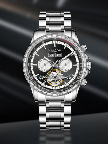 Glenaw high-end business fully automatic mechanical multi-function watch for men's fashionable waterproof watch