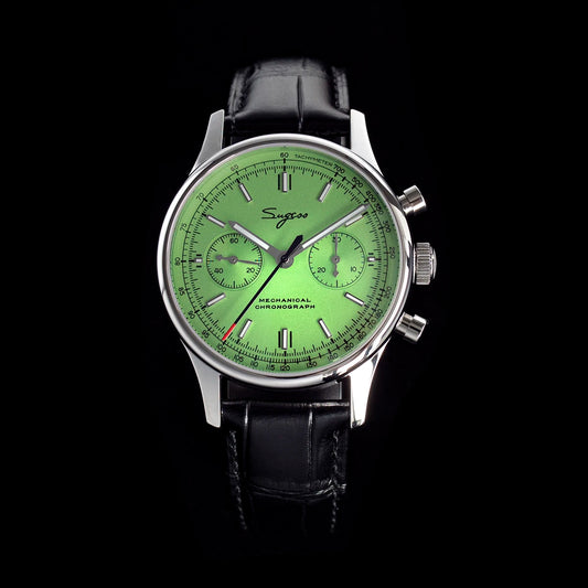 Panda 40 Pilot Chronograph Watch Men Air Force Sapphire Colors ST1901 TIanjin Movement Mechanical Wristwatches Fashion Clock